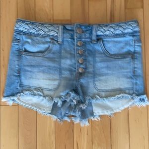 American Eagle Buttonfly Jean Short Braided Size 4